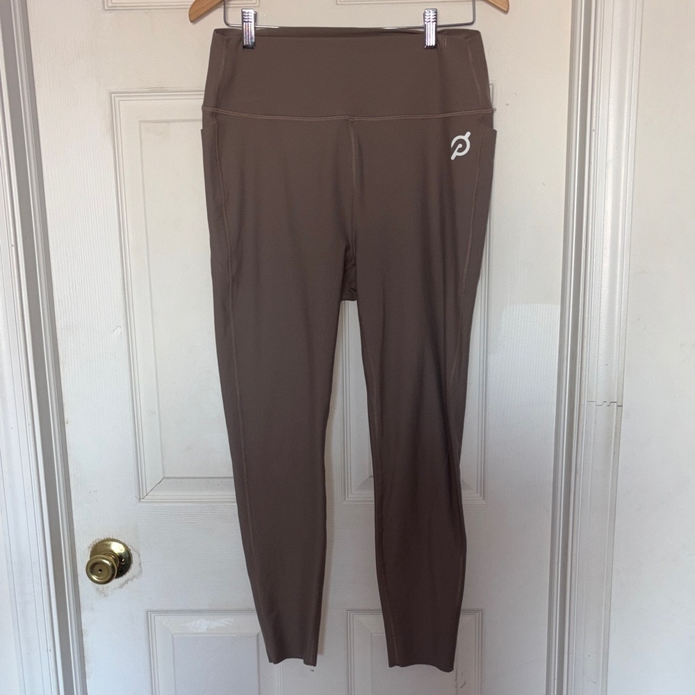Peloton Cadent High Rise Pocket Legging Taupe Gray Size XL